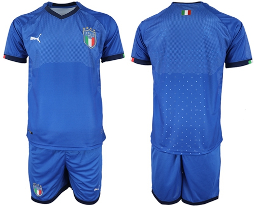 Italy Blank Home Soccer Country Jersey